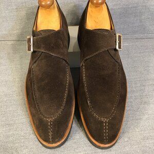 Di Bianco Men's Suede Monk Strap Split Toe Shoes, US size 8,5, made in Italy